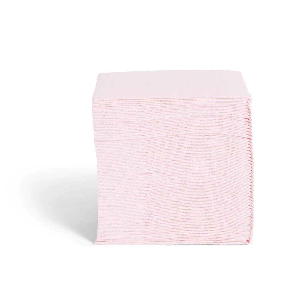 Lot de 50 serviettes cocktails rose poudré 20x20cm