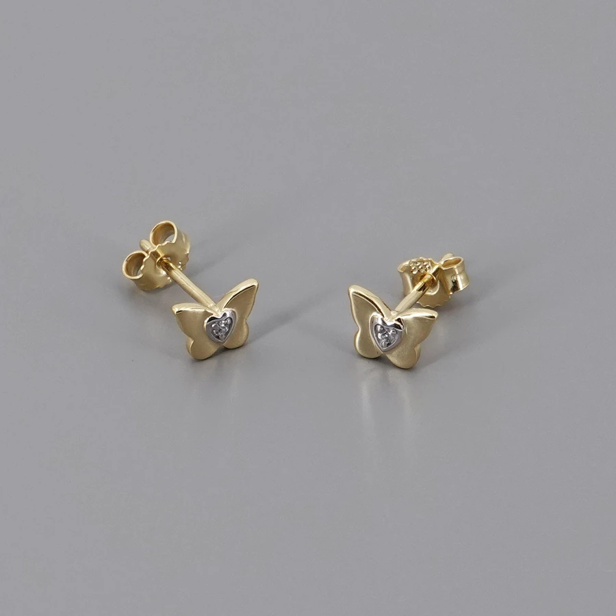 trendor Ohrringe für Mädchen Gold 333 (8 Kt) Schmetterling Ohrstecker gold