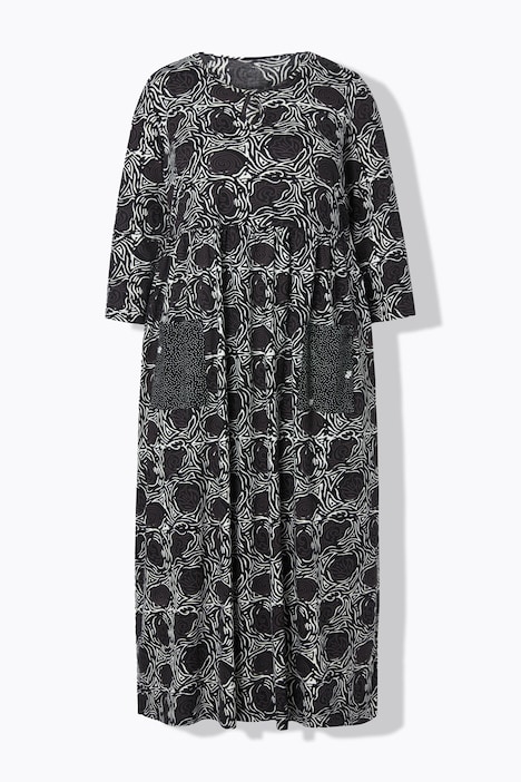 Jerseykleid, A-Linie, Blumendruck