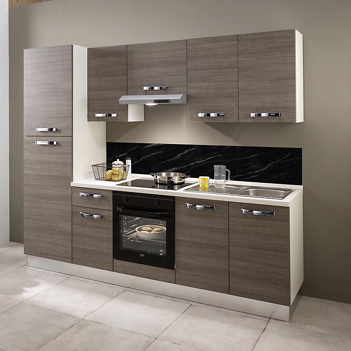 Crédence de cuisine auto-adhésive Caméléo aspect marbre noir l. 200 cm x H. 40 cm x ép. 0,2 mm
