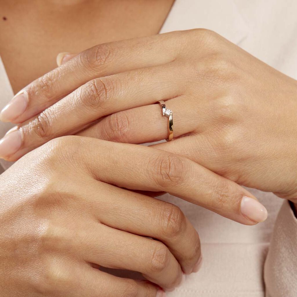 Bague Solitaire Francienne Or Bicolore Diamant