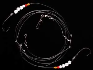 Imax Flounder Rig1 Pearl White Bead 2 Hooks#4