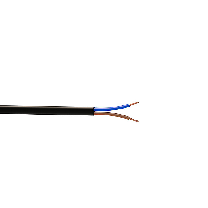 Câble électrique flexible H03VVH2F 2x0,75 mm² Noir - 10 m