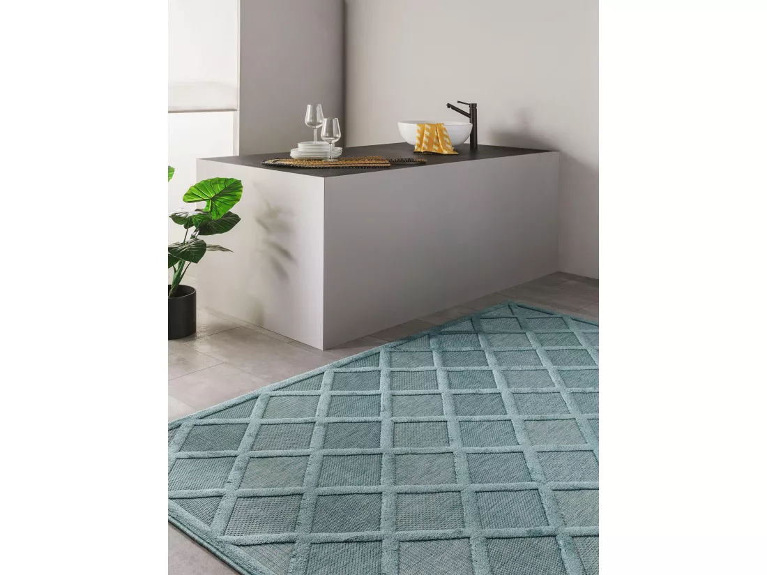 Tapis d'extérieur & intérieur Bonte Turquoise 120x170 cm