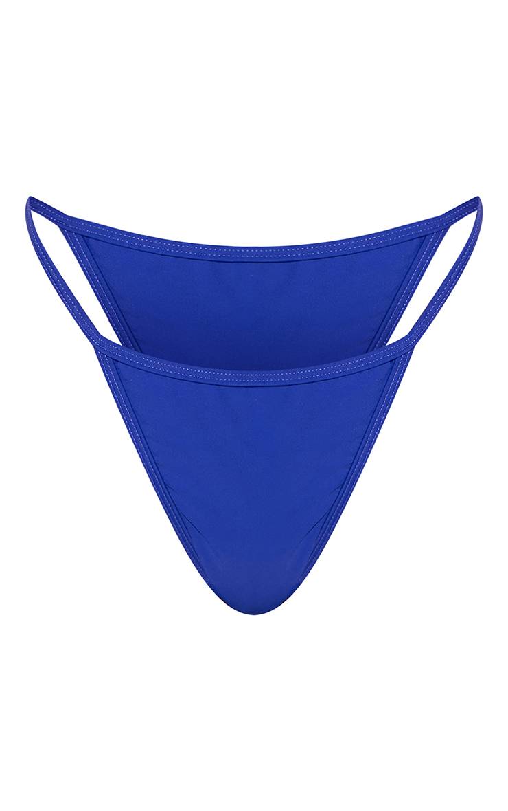 Bleu Cobalt Bas De Bikini Tanga Basique