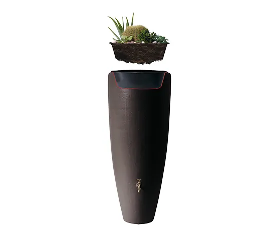 Garantia 2-in-1-Regentonne-Komplett-Set, ca. 300 l, mocca