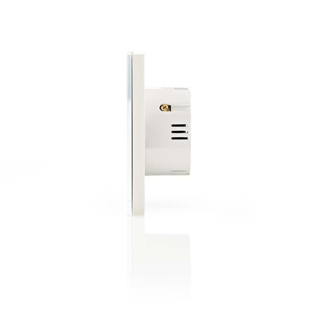 Nedis SmartLife Vægkontakt | Wi-Fi | Enkelt | Vægbeslag | 1000 W | Android™ / IOS | Glas | Hvid