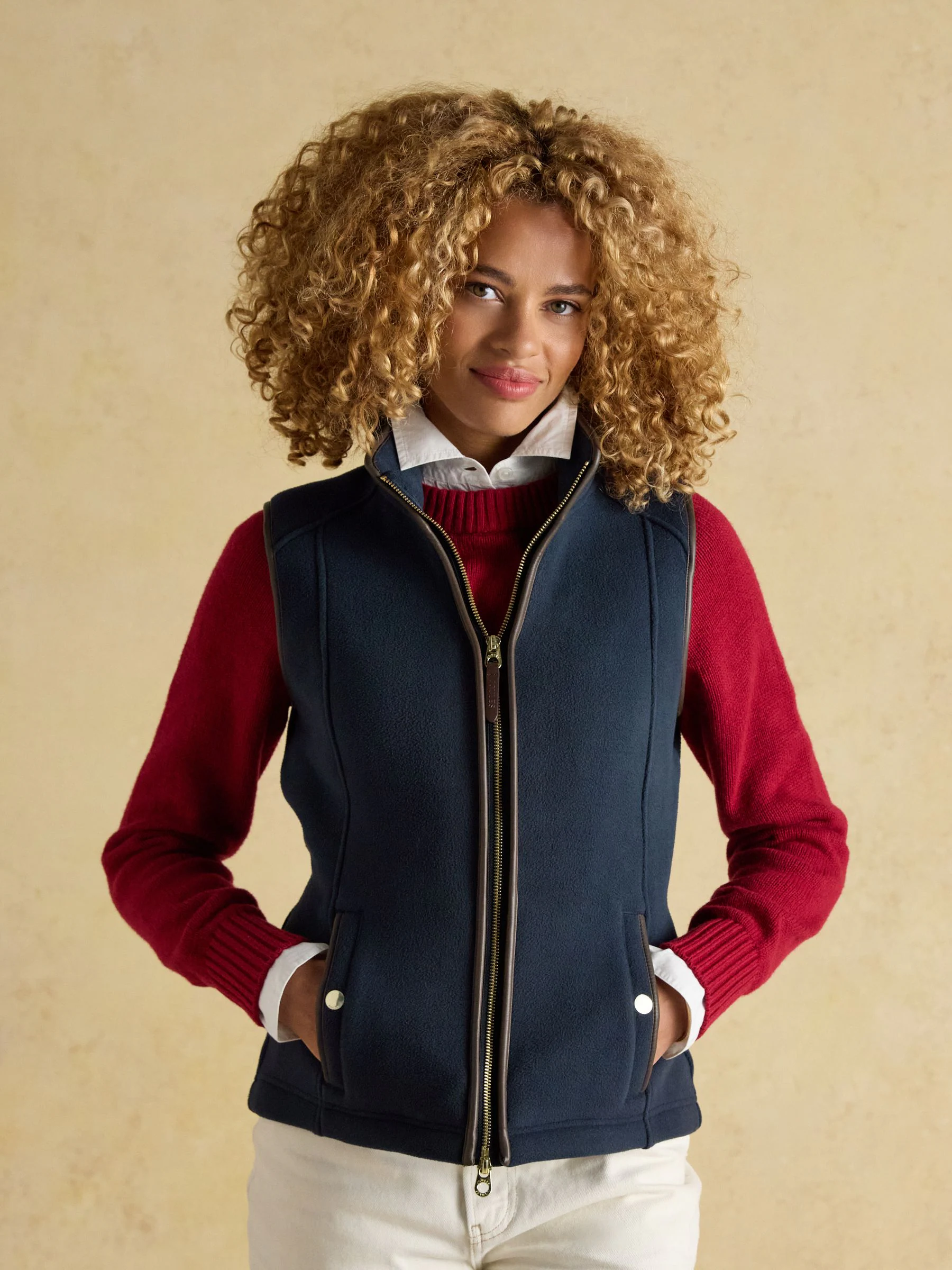 Donkerblauw - Joules Heritage fleece bodywarmer
