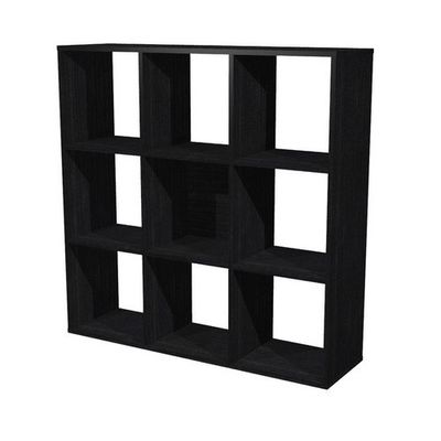 Bibliothèque modulaire MAXICOLOR - 9 cases - imitation frêne noir