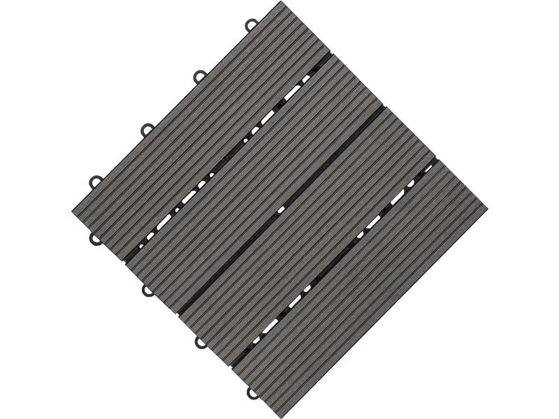 Florco Balkon-& Terrassenplatten WPC anthrazit 30 x 30, 6 S Bodenplatte aus Holz-Kunststoffgemisch