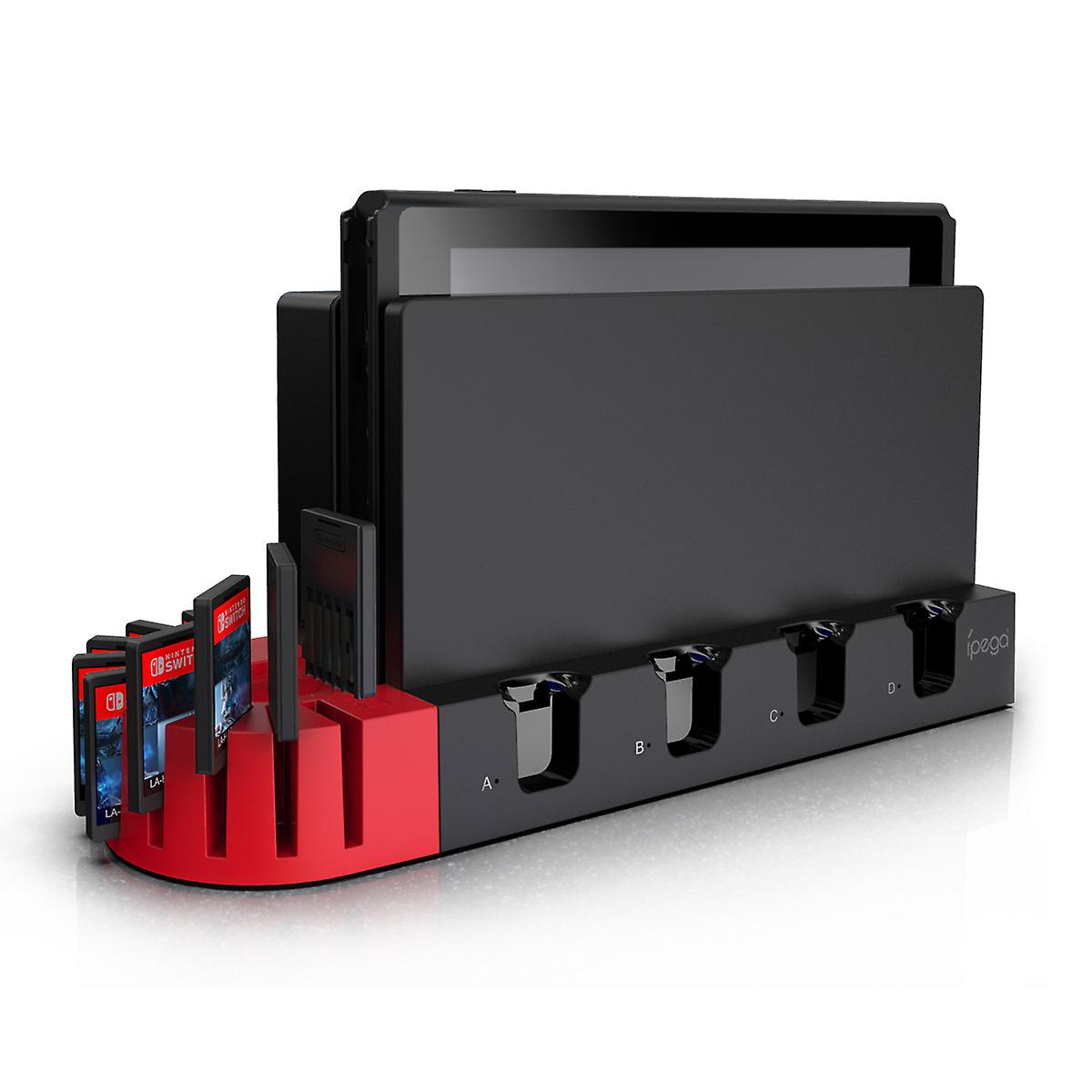 (4-fach) Ladestation Charging Dock für Nintendo Switch / OLED Joy-Con   Spielehalterung - Schwarz