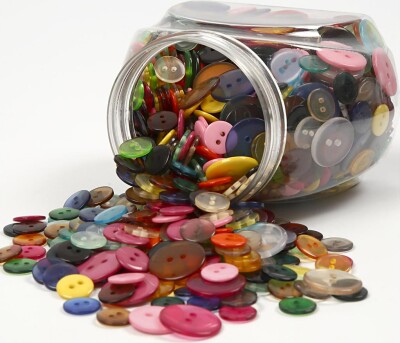 Knappe-Mix - Ø 12+18+20 MM - Assorterede Farver - 800 Stk