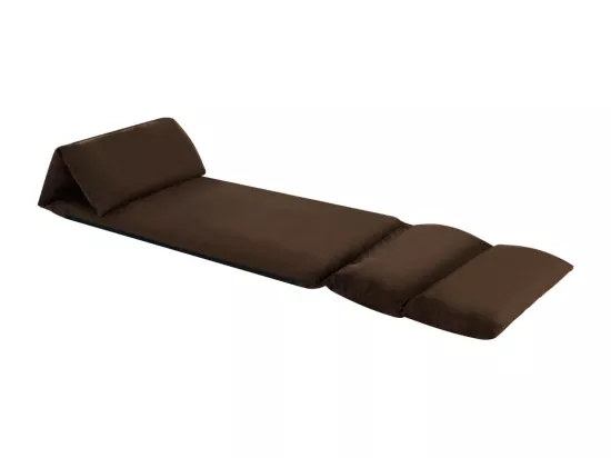 Prolenta Premium - Chaise pliable de sol Marron Microfibre
