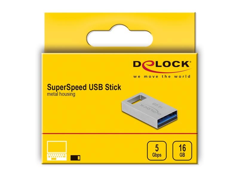 Delock USB-Stick 3.2 Gen 1 16 GB Delock USB 3.2 Gen 1 Speicherstick 16 GB – Metallgehäuse