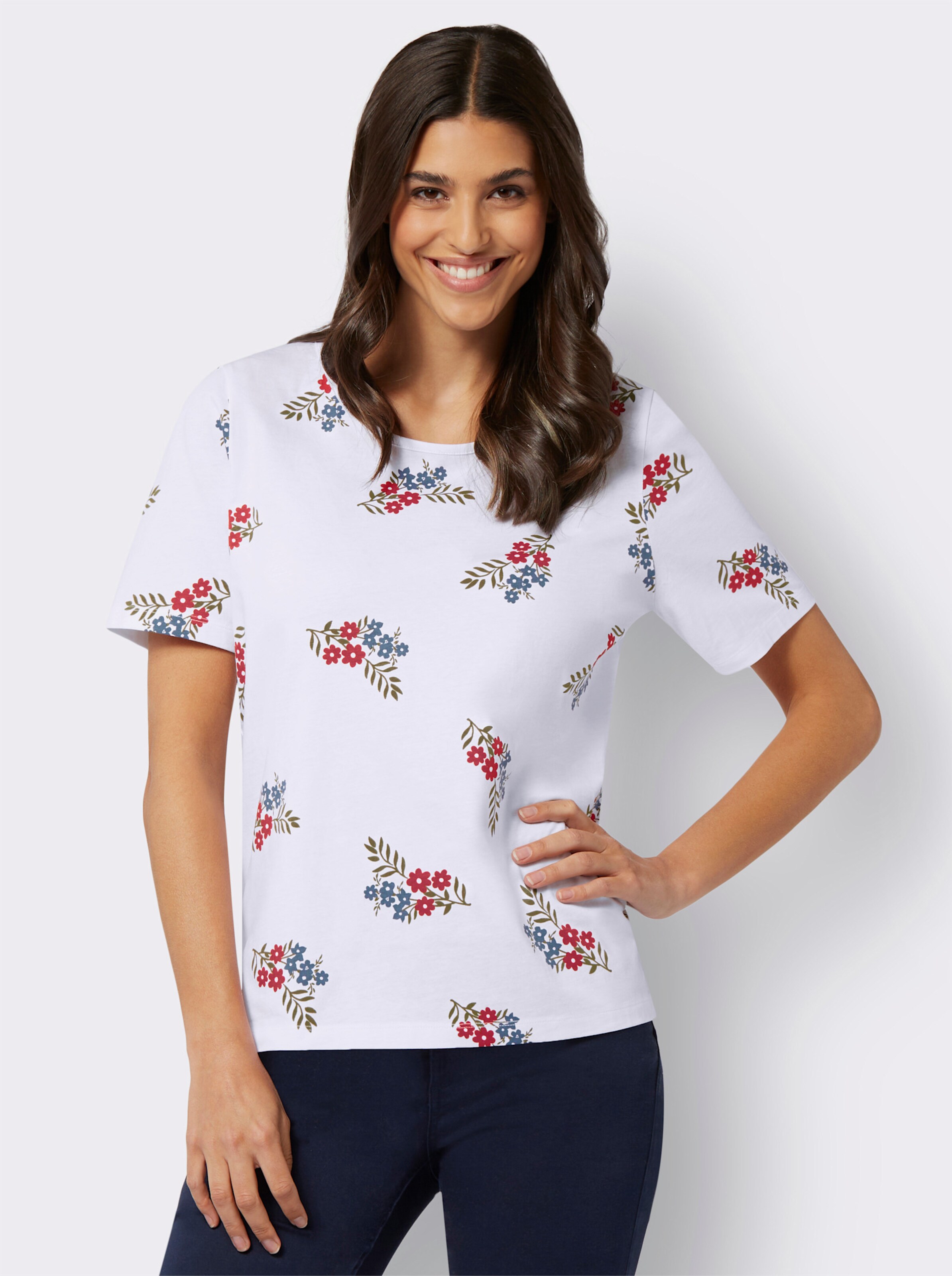Kurzarmshirt mit Blütendruck