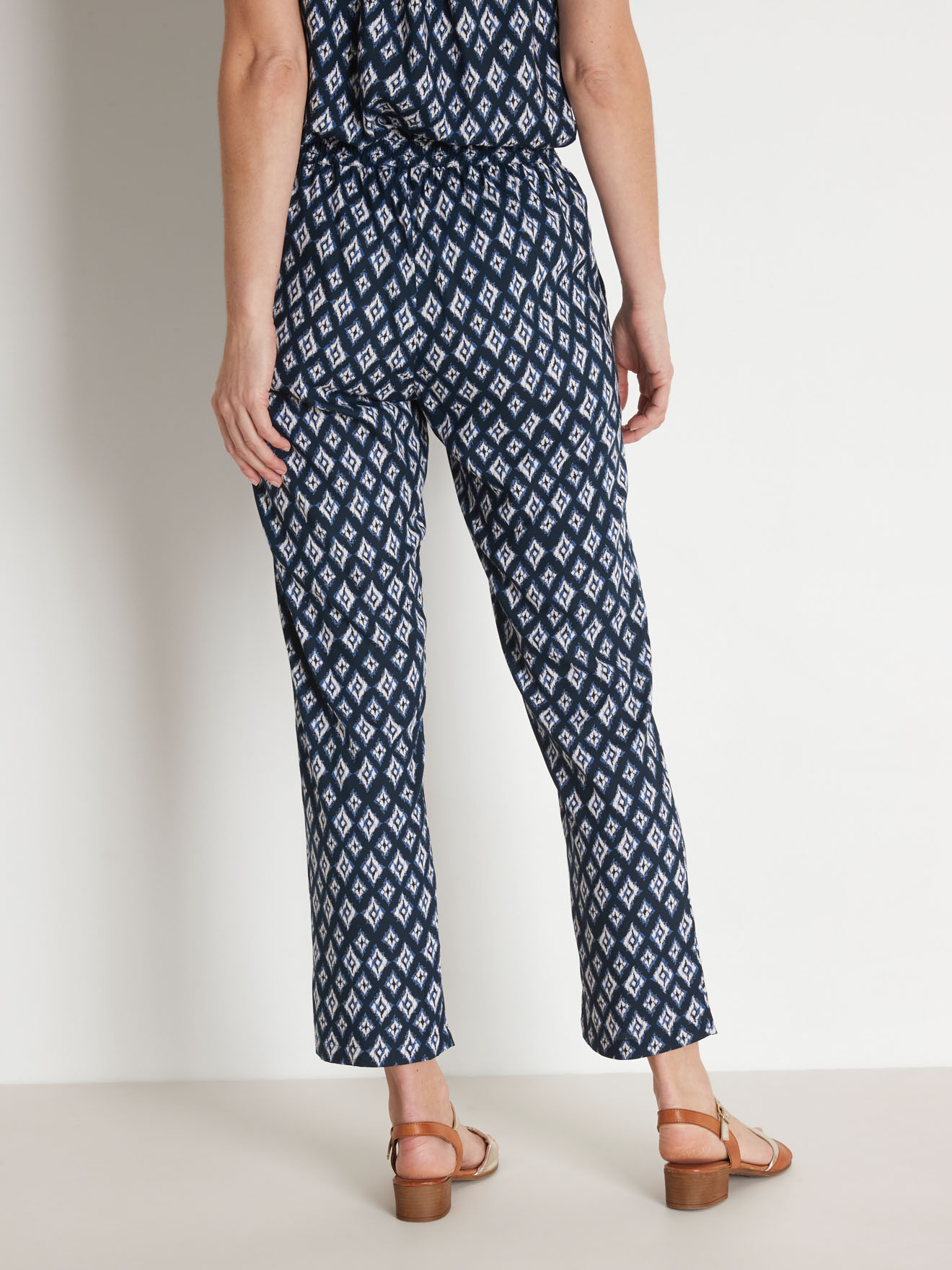 Pantalon élastiqué tissu fluide