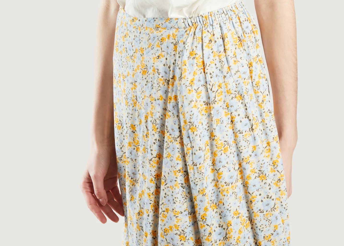 Jupe midi motif fleuri Andina Samsoe Samsoe
