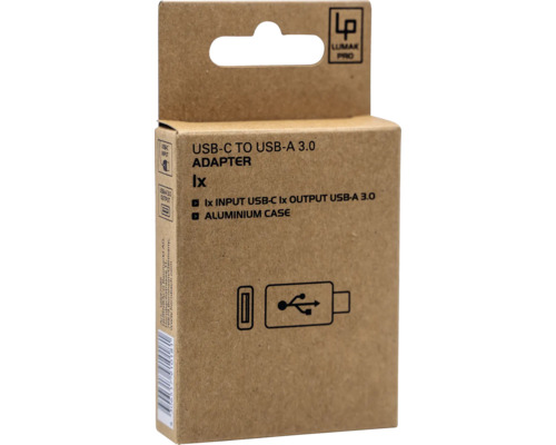 LUMAK PRO USB-C naar USB-A 3.0-adapter, zwart, 1 stuk