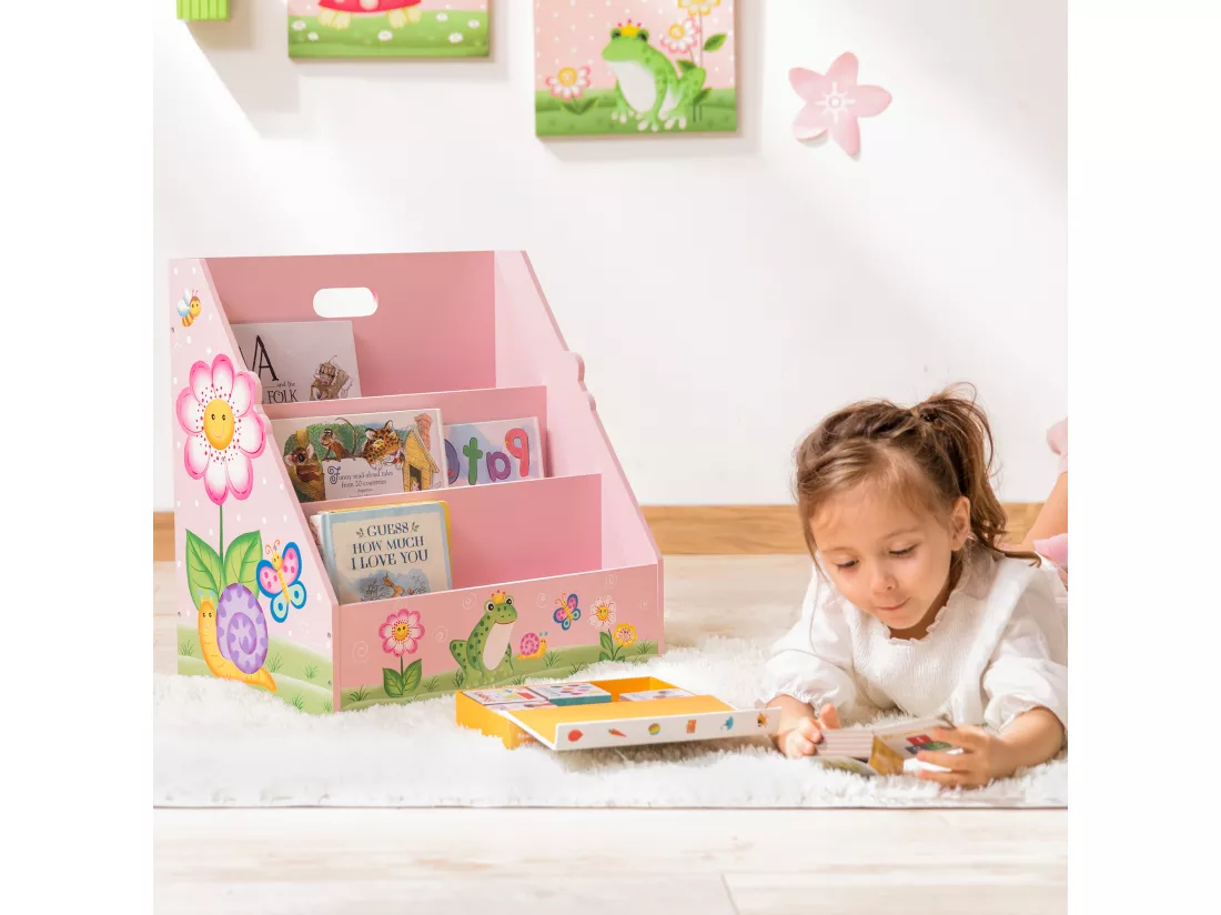 Meuble de rangement livres magazines étagère bibliothèque enfant fille