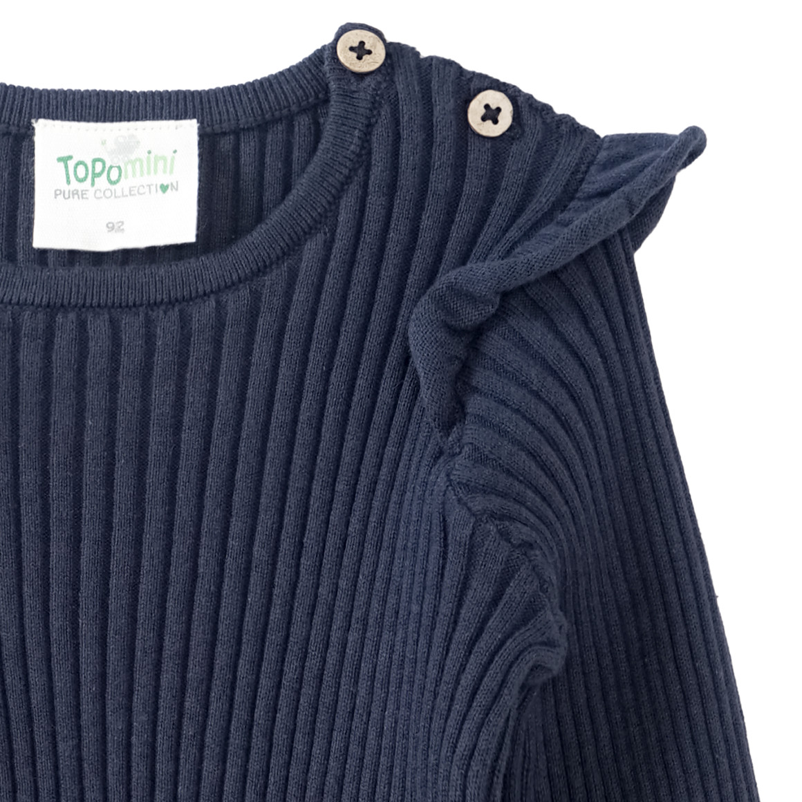 Topomini Pure Collection Baby Langarmshirt aus Bio-Baumwolle dunkelblau