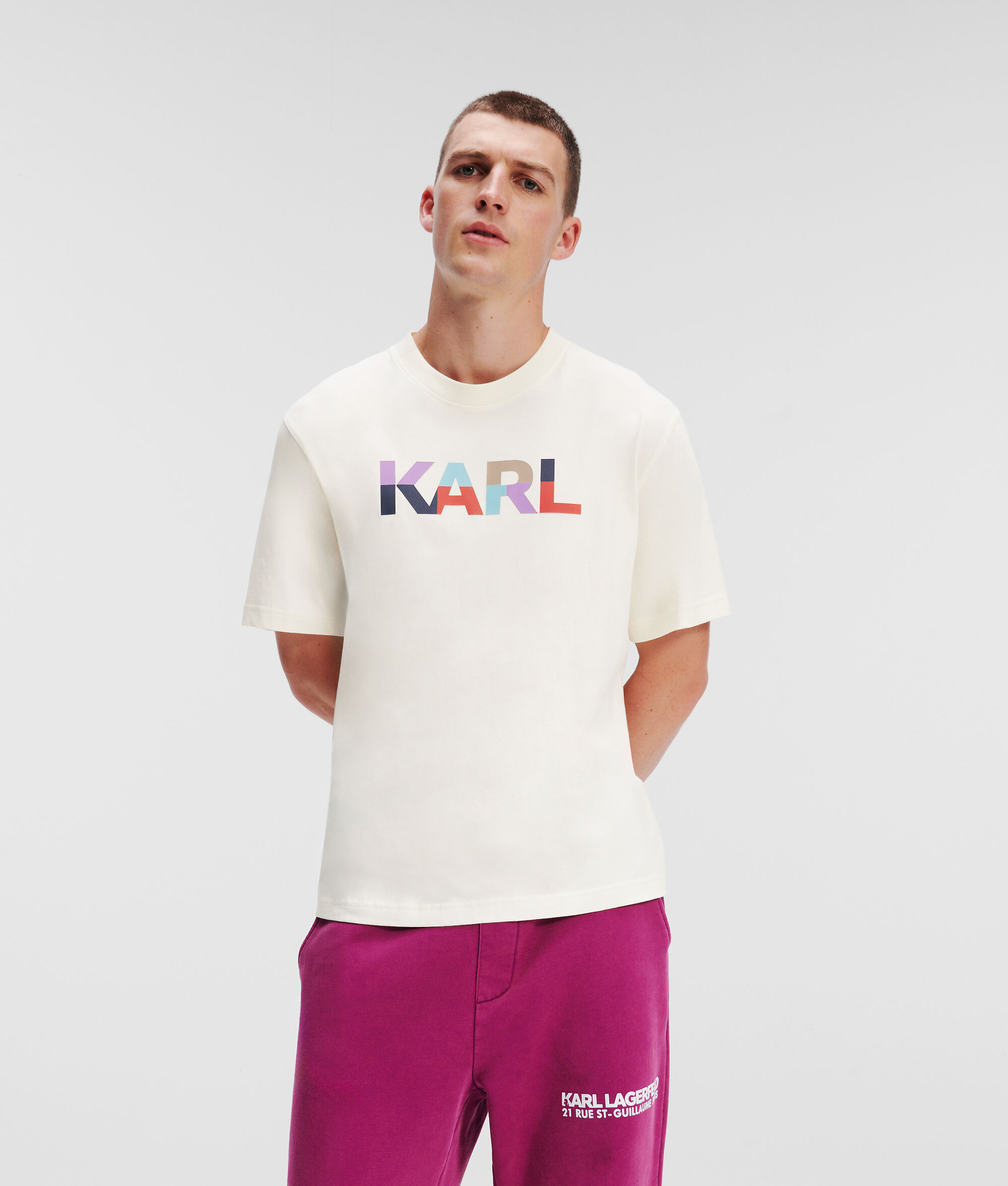 T-SHIRT COLOR-BLOCK AVEC LOGO KARL