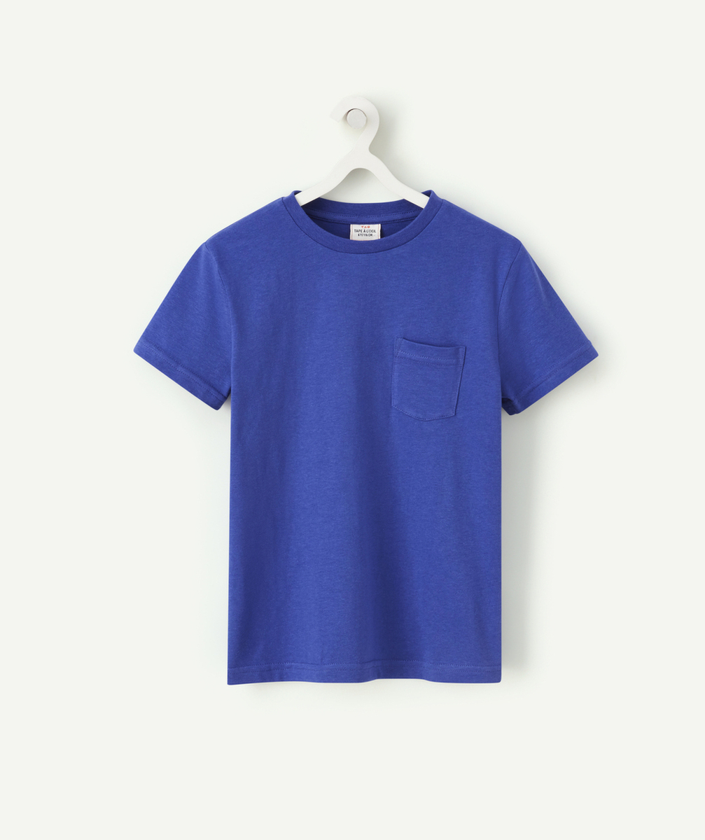 T-SHIRT MANCHES COURTES GARÇON BLEU AVEC POCHE