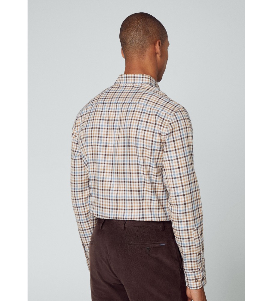 Camisa de flanela Hackett 3 cores xadrez vichy multicolorida