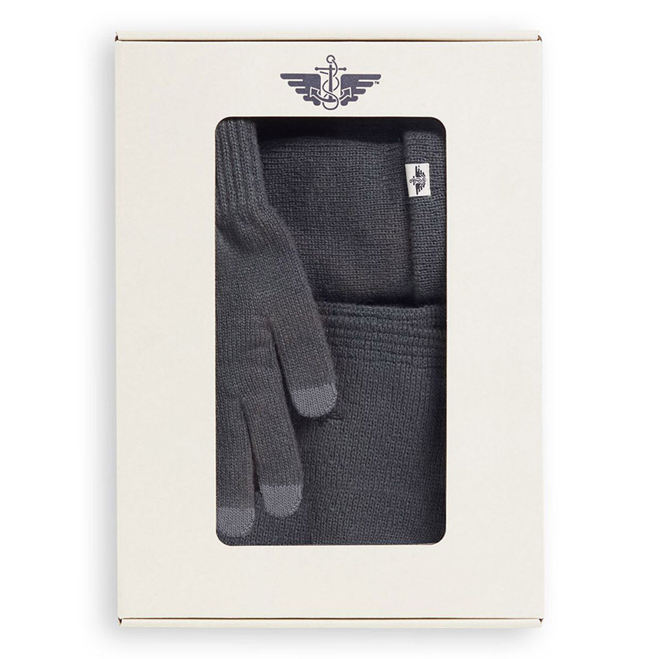 Dockers Bonnet + Gant + Echarpe 100% Mohair Holiday Box Xmas Package gris