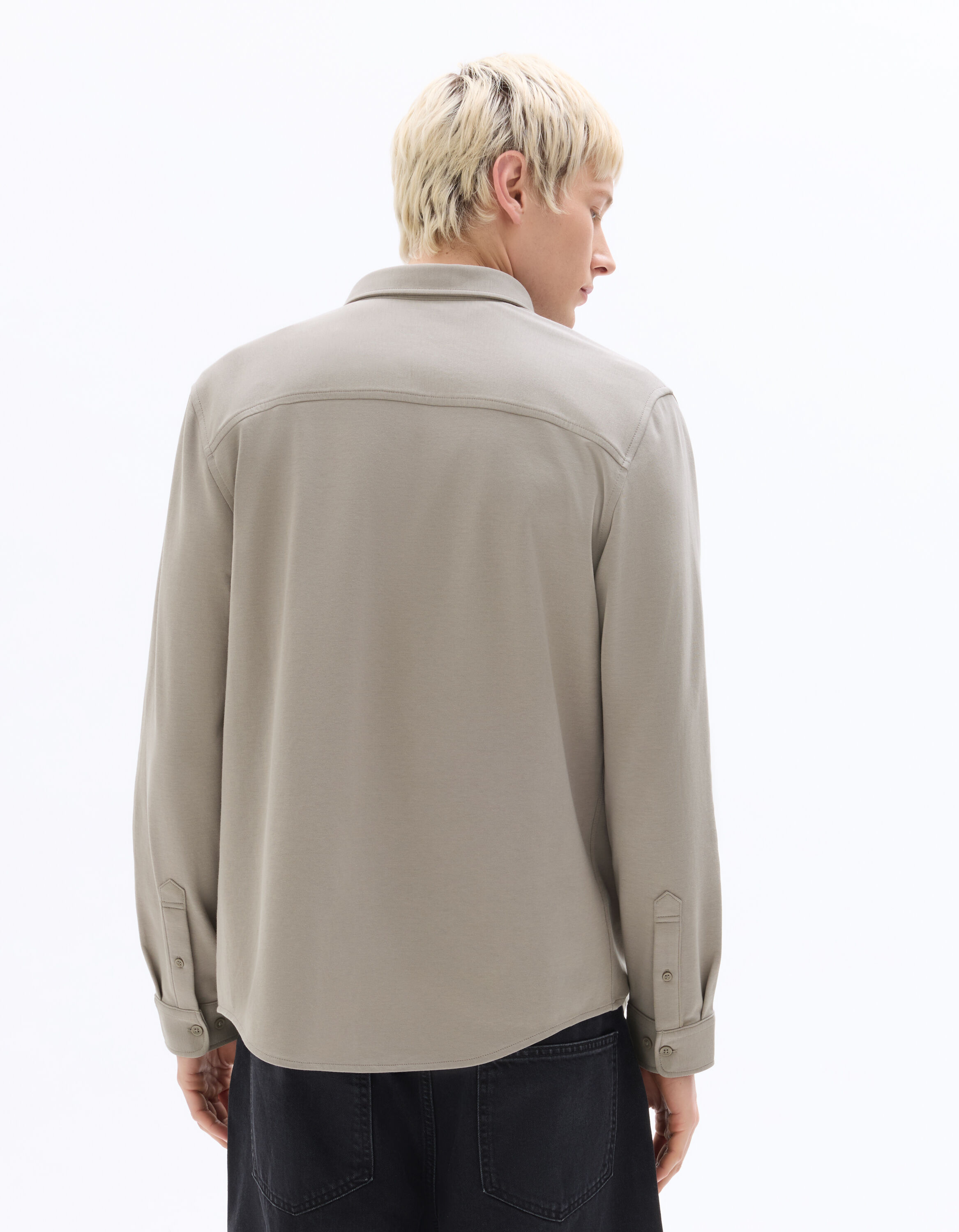 Chemise regular en jersey - gris