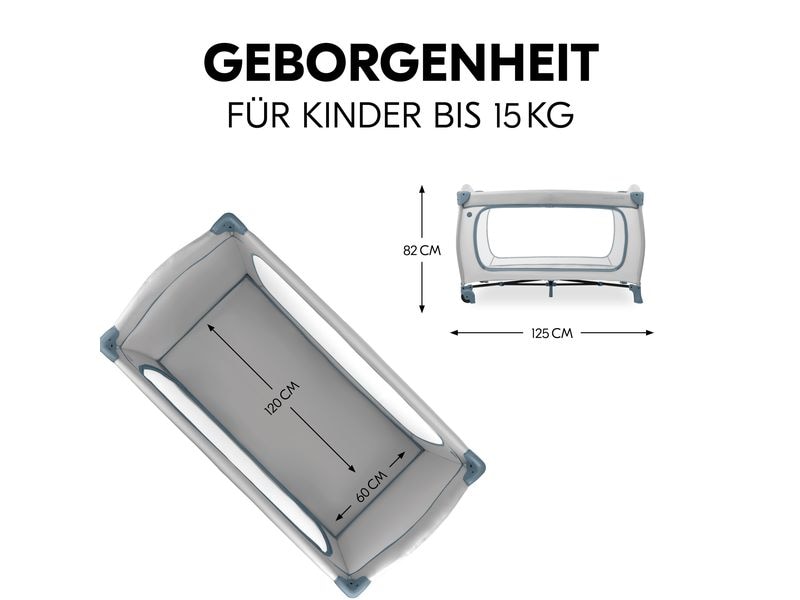 Hauck Reisebett Sleep N Play Go Plus Dusty-blue Reisebett und Laufstall auf Rollen