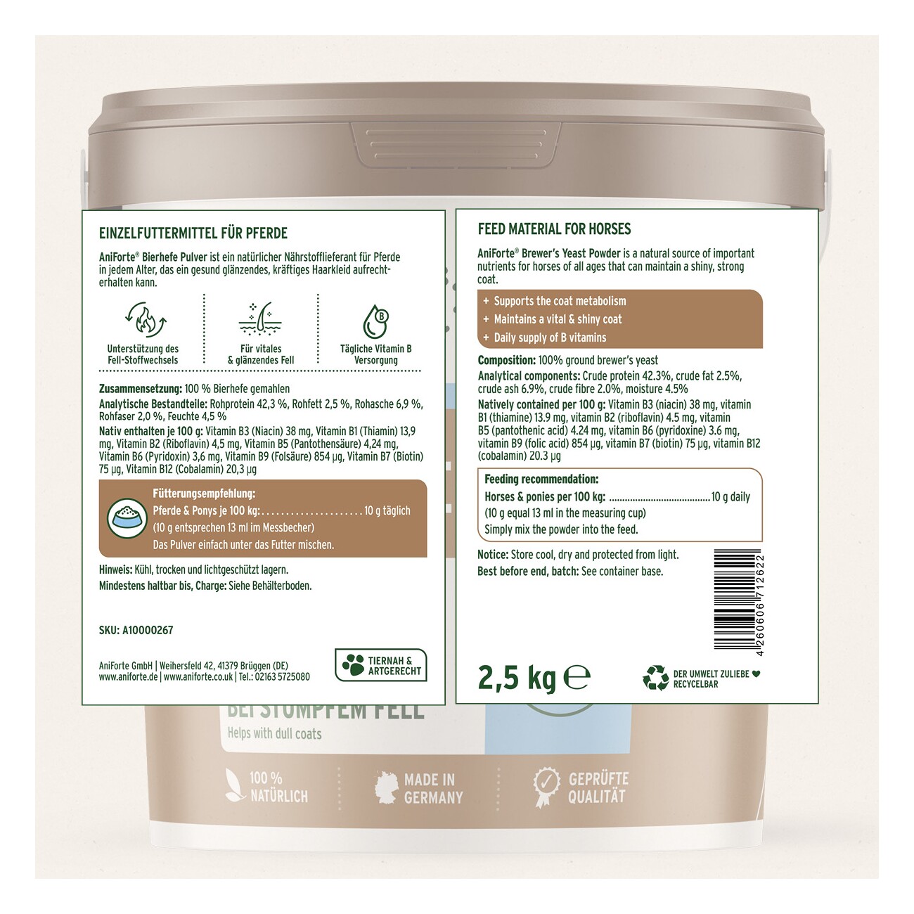 AniForte Bierhefe Pulver 2,5 kg