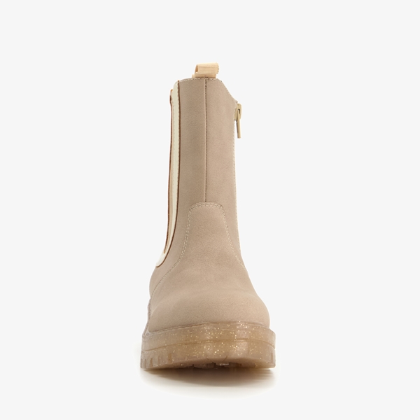 Blue Box meisjes Chelsea boots beige met glitters