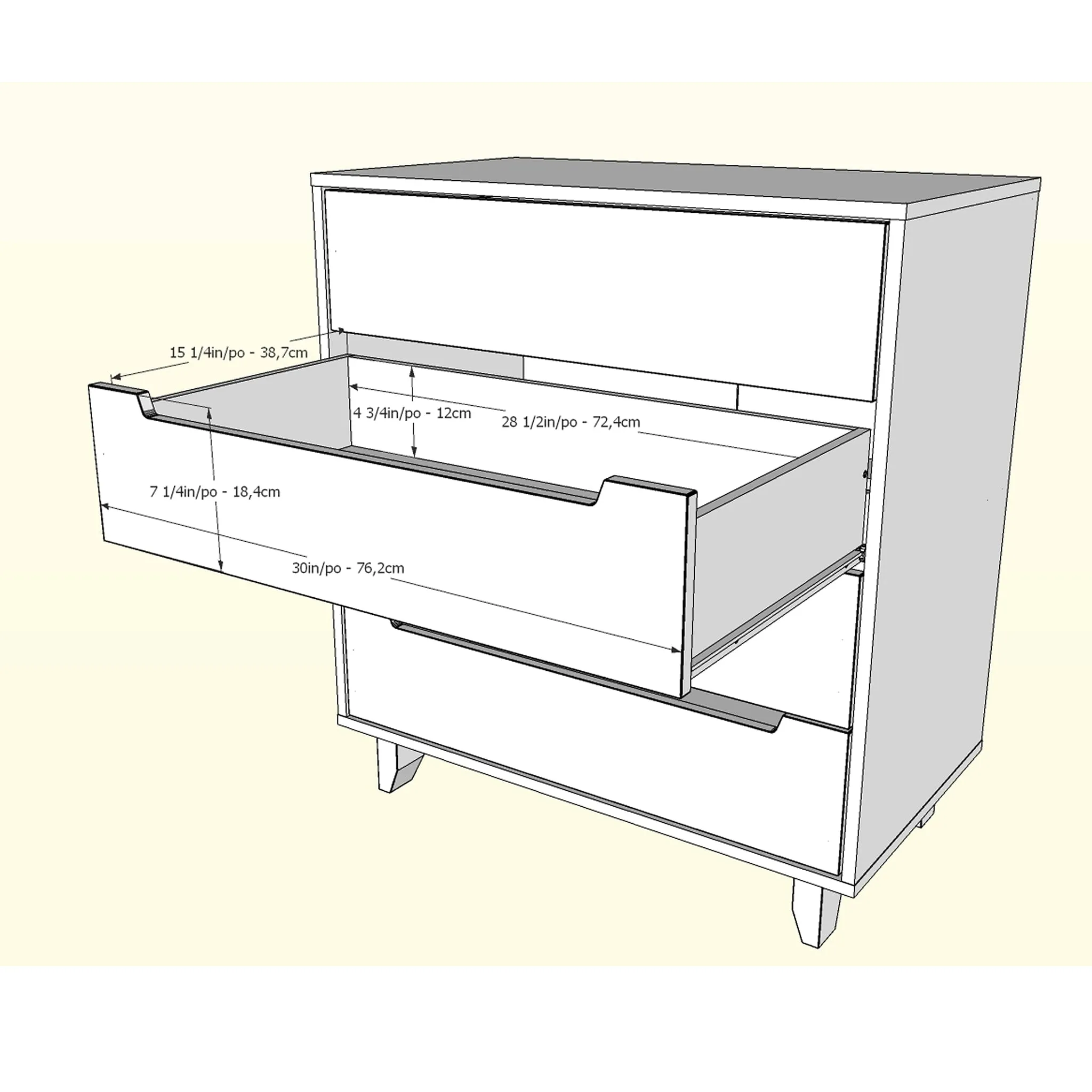 Nexera Bureau 4 Tiroirs Aston - Truffe et Noir