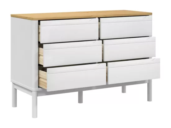 Commode FLORO blanc bois de pin massif