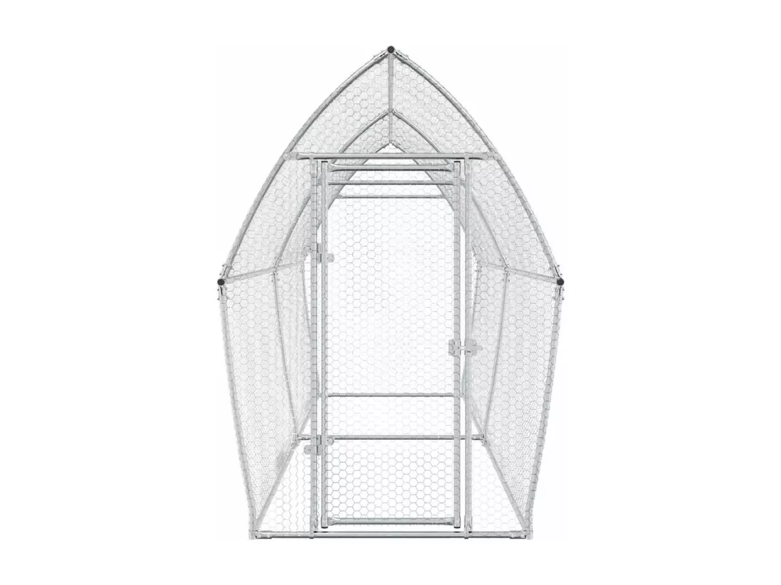 Cage pour poules argenté 400x105x182 cm acier galvanisé