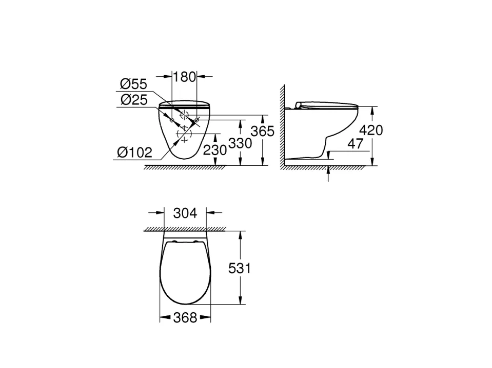 GROHE Bau Ceramic, Hvid, 1 stk