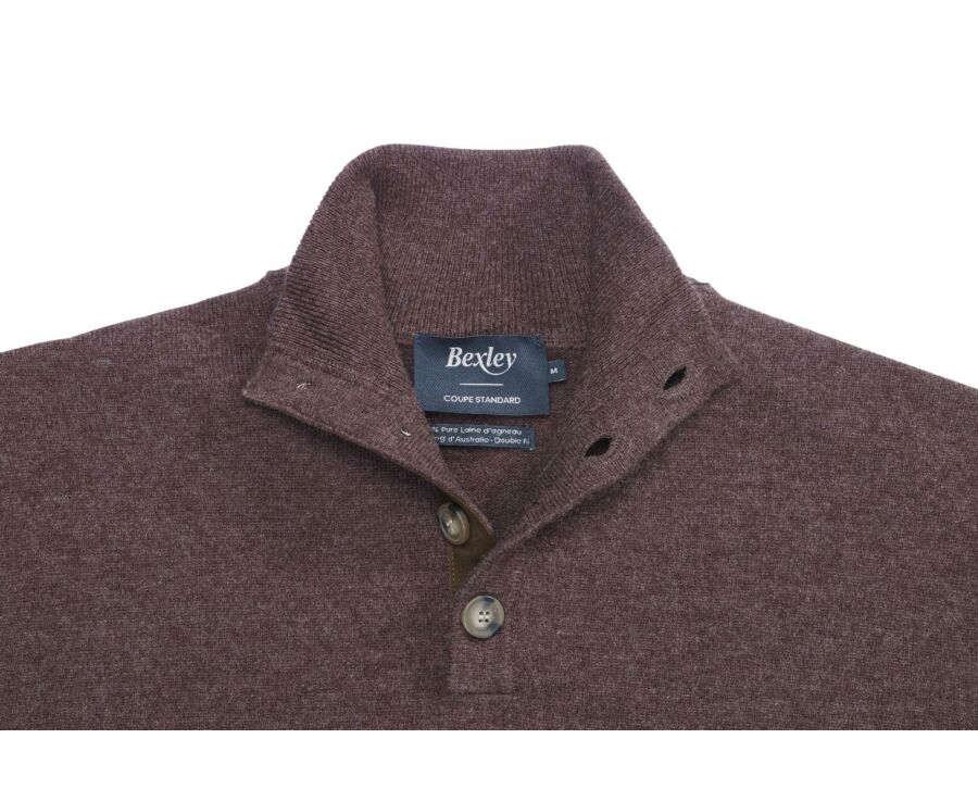 Pull laine col montant homme Marron Brun - KILTAN