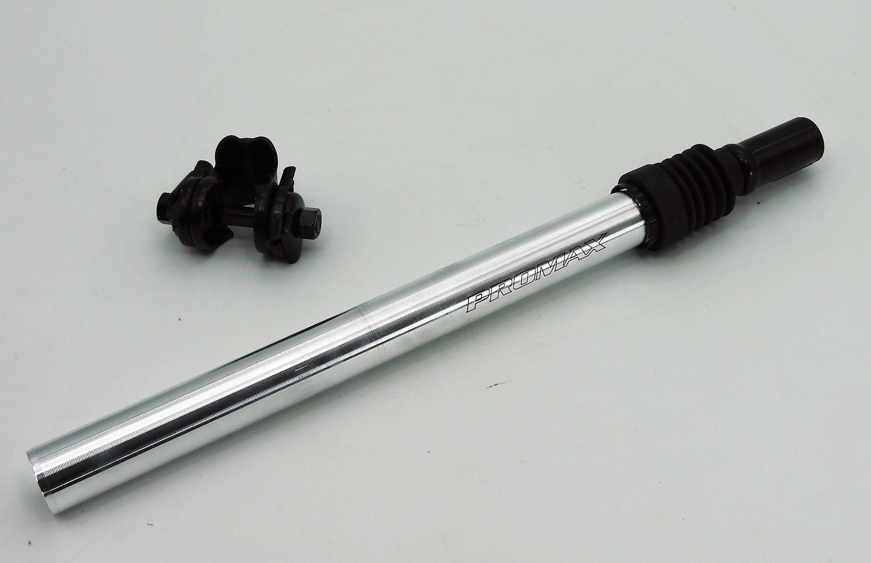 Promax gefederte Sattelstütze 27,6mm mit KLoben silber