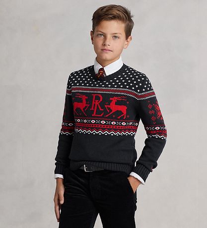 Polo Ralph Lauren Bluse - Strik - Classics IV - Sort m. R?d