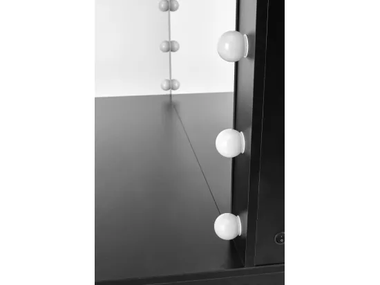 Coiffeuse design noire à led + miroir Bromo