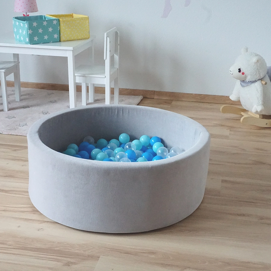 knorr toys® Bällebad soft - Grey - 300 balls soft bluebluetransparent grau