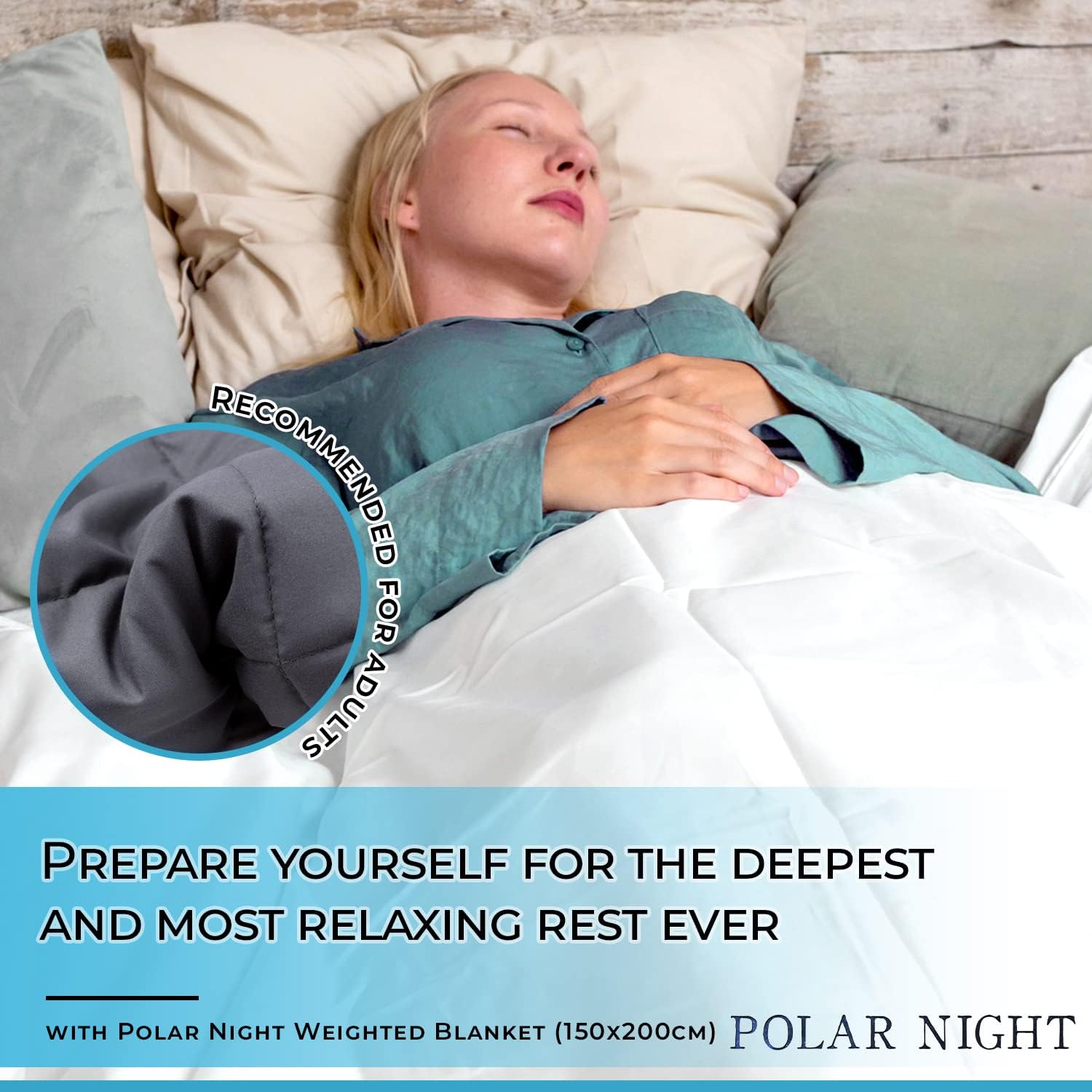 Polar Night Gewichtsdecke für Erwachsene 150 x 200 cm, 13kg, Weighted Blanket für tiefen Schlaf, Schwere Decke, Therapiedecke aus 100% Mikrofaser, Entspannungsdecke Oeko-TEX® 100 Standard Bettdecke