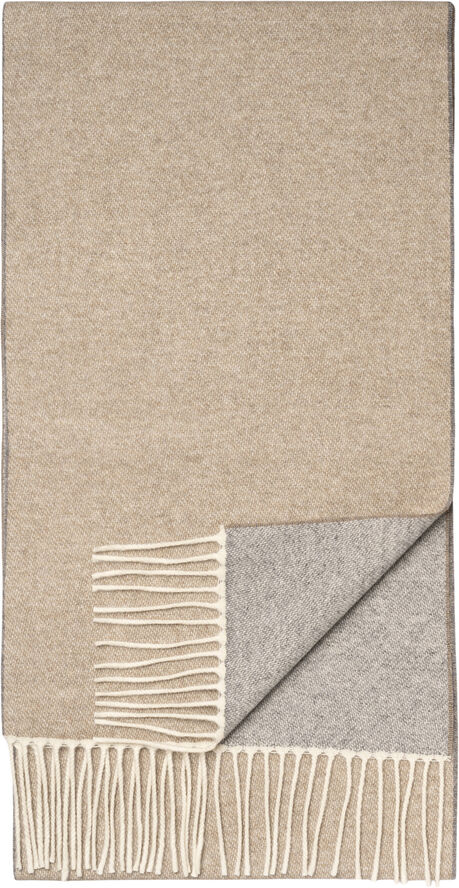 ETON Beige Solid Cashmere Scarf Lysebrun
