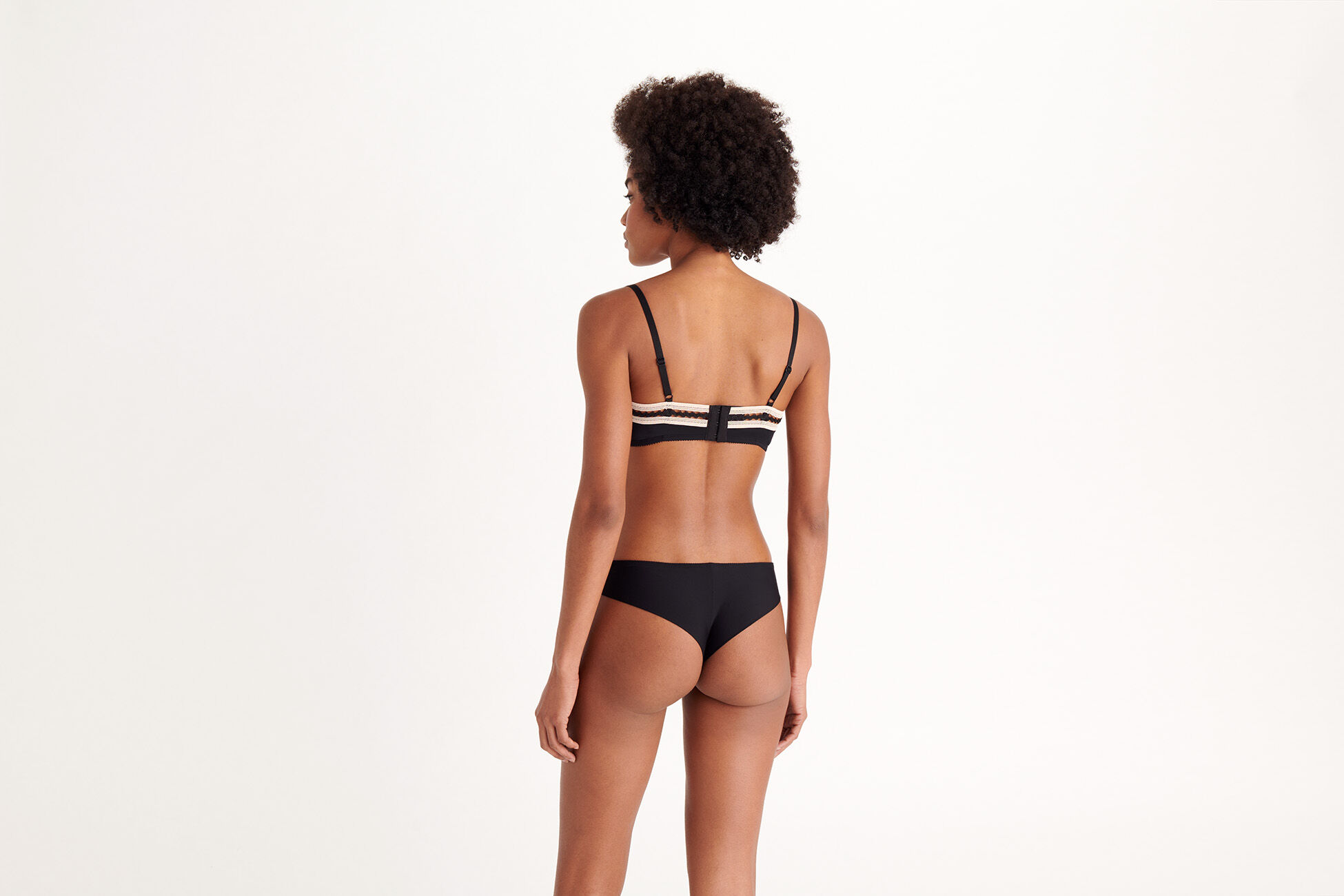 Roller Tanga NOIR/ROSE PETALE