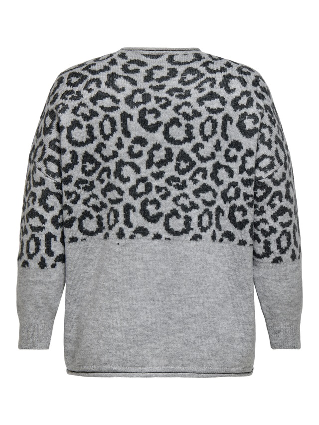 ONLY CARMAKOMA Rundhalspullover »CARJADE ZEBRA L/S O-NECK KNT«
