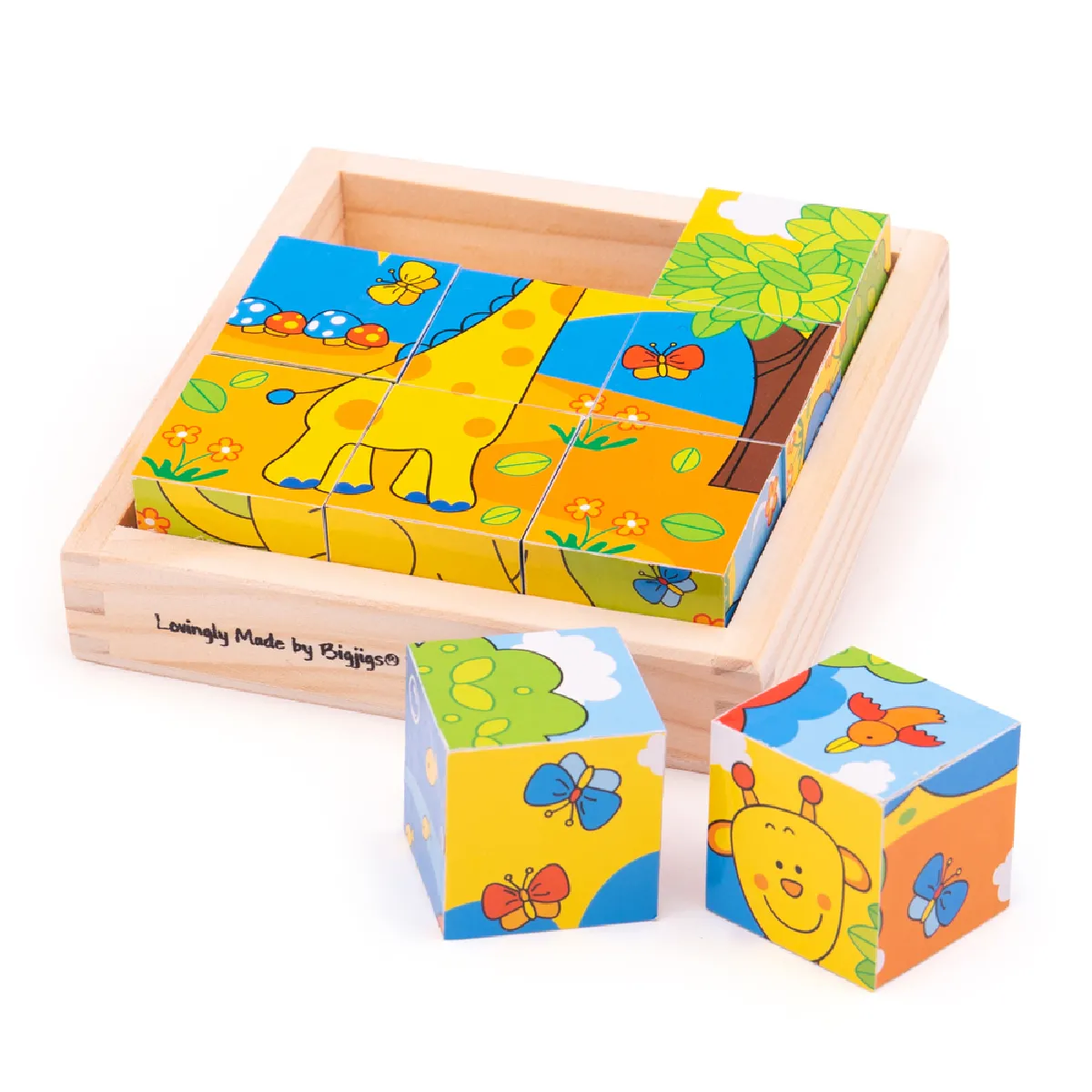 Bigjigs Toys - Puzzle Cube Safari Bois