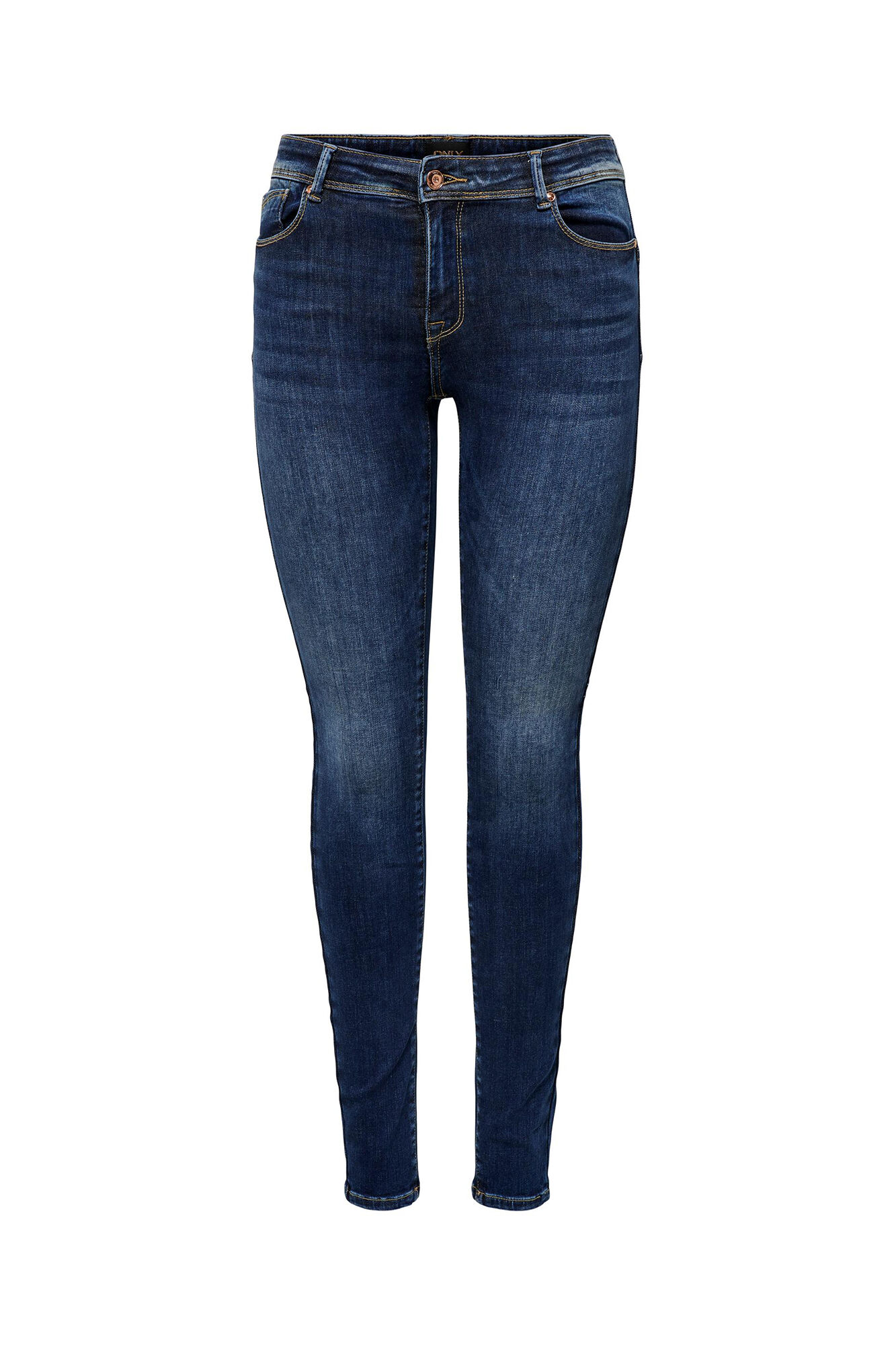 Calça jeans skinny e cintura alta