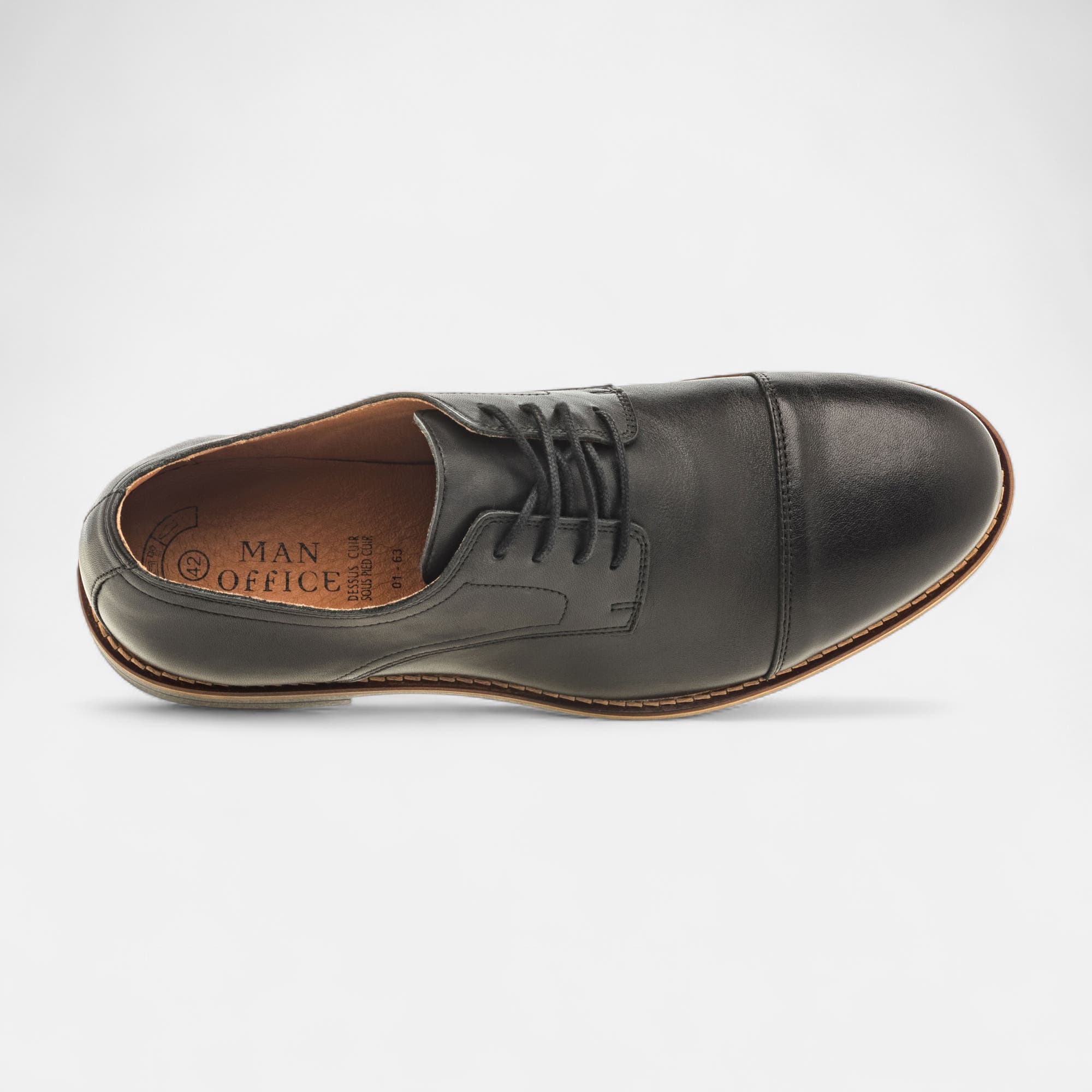 Derbies Homme en cuir noir