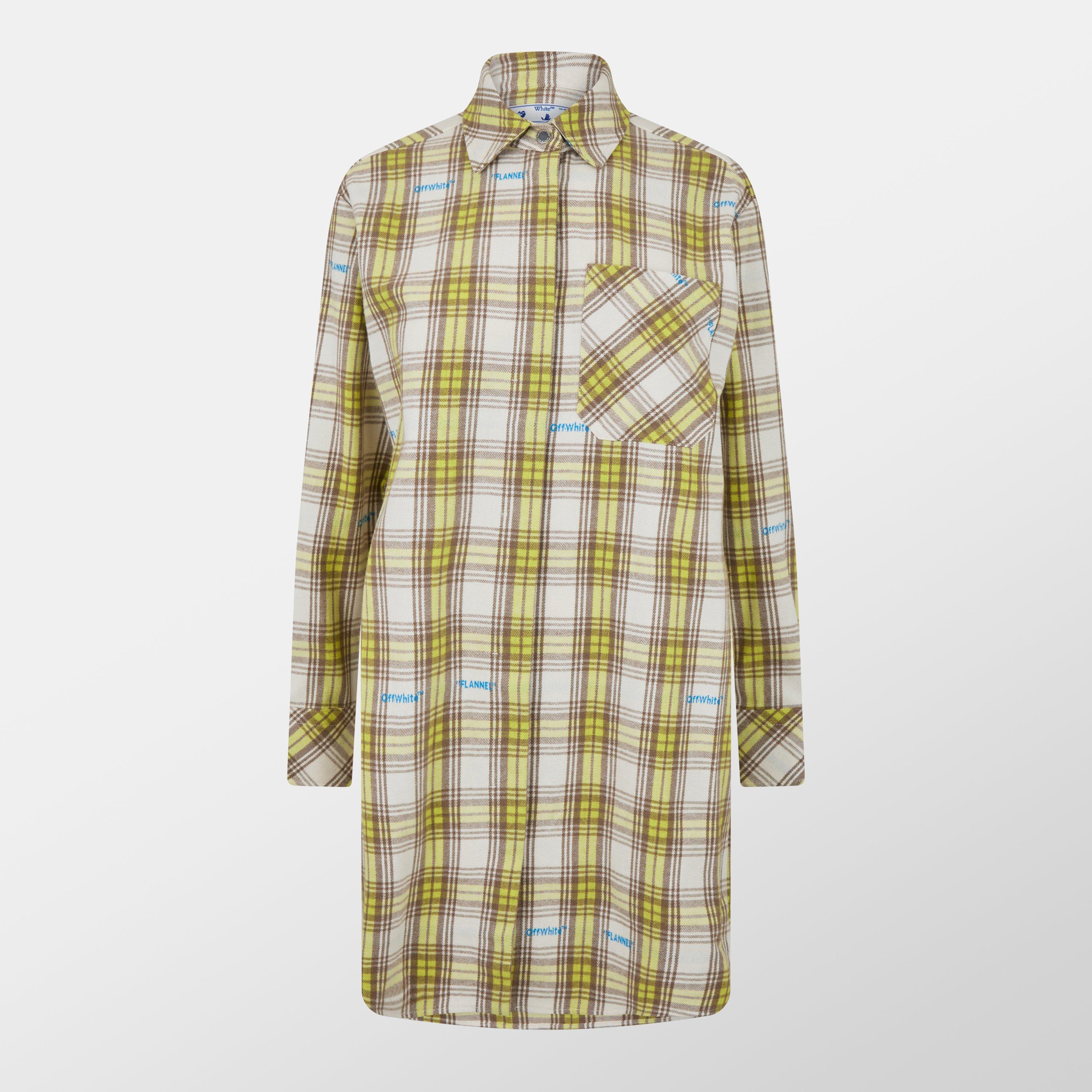 Off White Checked Dress