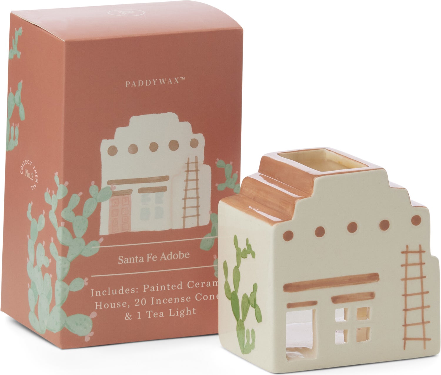 Paddywax waxinelichthouder Incense House Santa Fe Adobe crème 5,6 x 8 x 13 cm